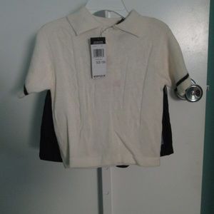 Boy's Navy Shorts & White S/S Sweater Outfit